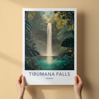 Tibumana Falls Poster - Indonesia Travel Art - Lush Jungle Waterfall Home Decor