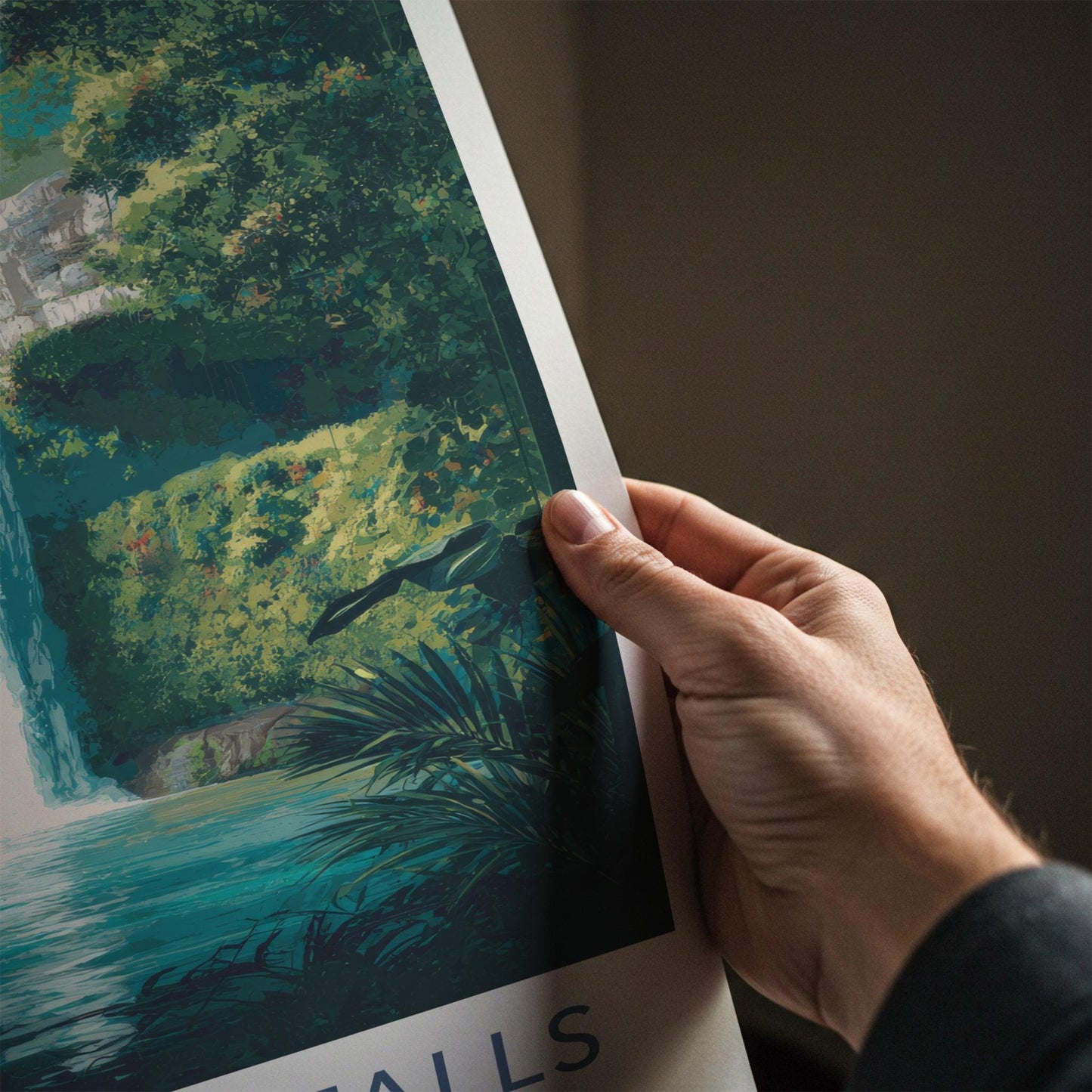 Tibumana Falls Poster - Indonesia Travel Art - Serene Jungle Falls Home Decor