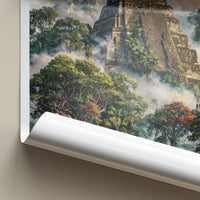 Tikal Poster - Guatemala Travel Art - Ancient Temple Peaks Home Decor