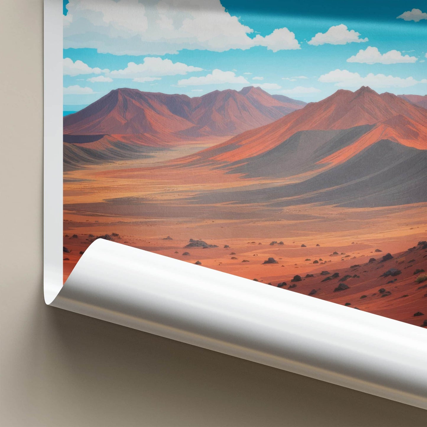 Timanfaya National Park Poster - Spain Travel Art - Red Mountain Desert Home Decor