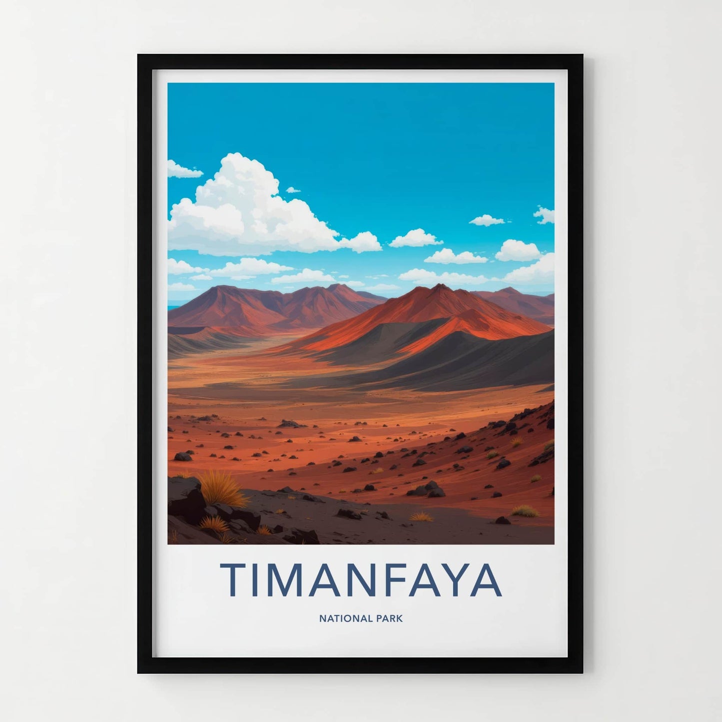 Timanfaya National Park Poster - Spain Travel Art - Red Mountain Desert Home Decor