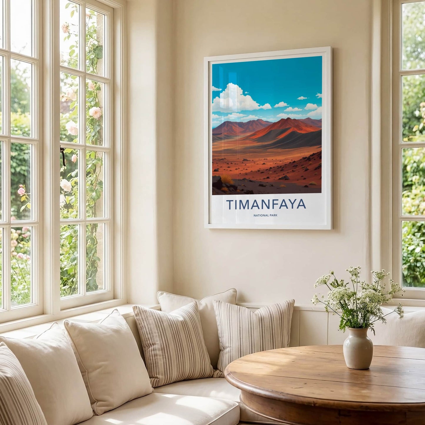 Timanfaya National Park Poster - Spain Travel Art - Red Mountain Desert Home Decor