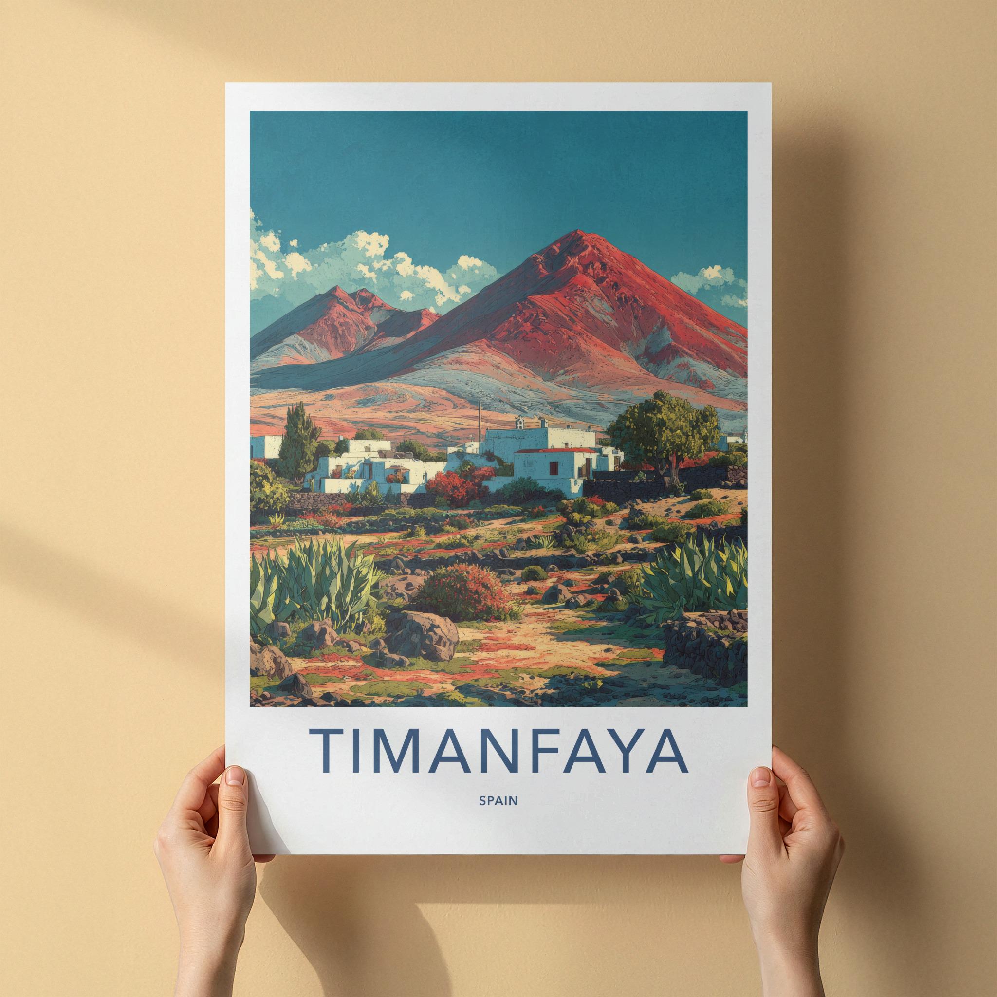 Timanfaya Poster - Spain Travel Art - Red Mountain Village Home Decor