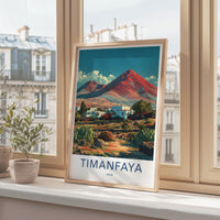 Timanfaya Poster - Spain Travel Art - Red Mountain Village Home Decor