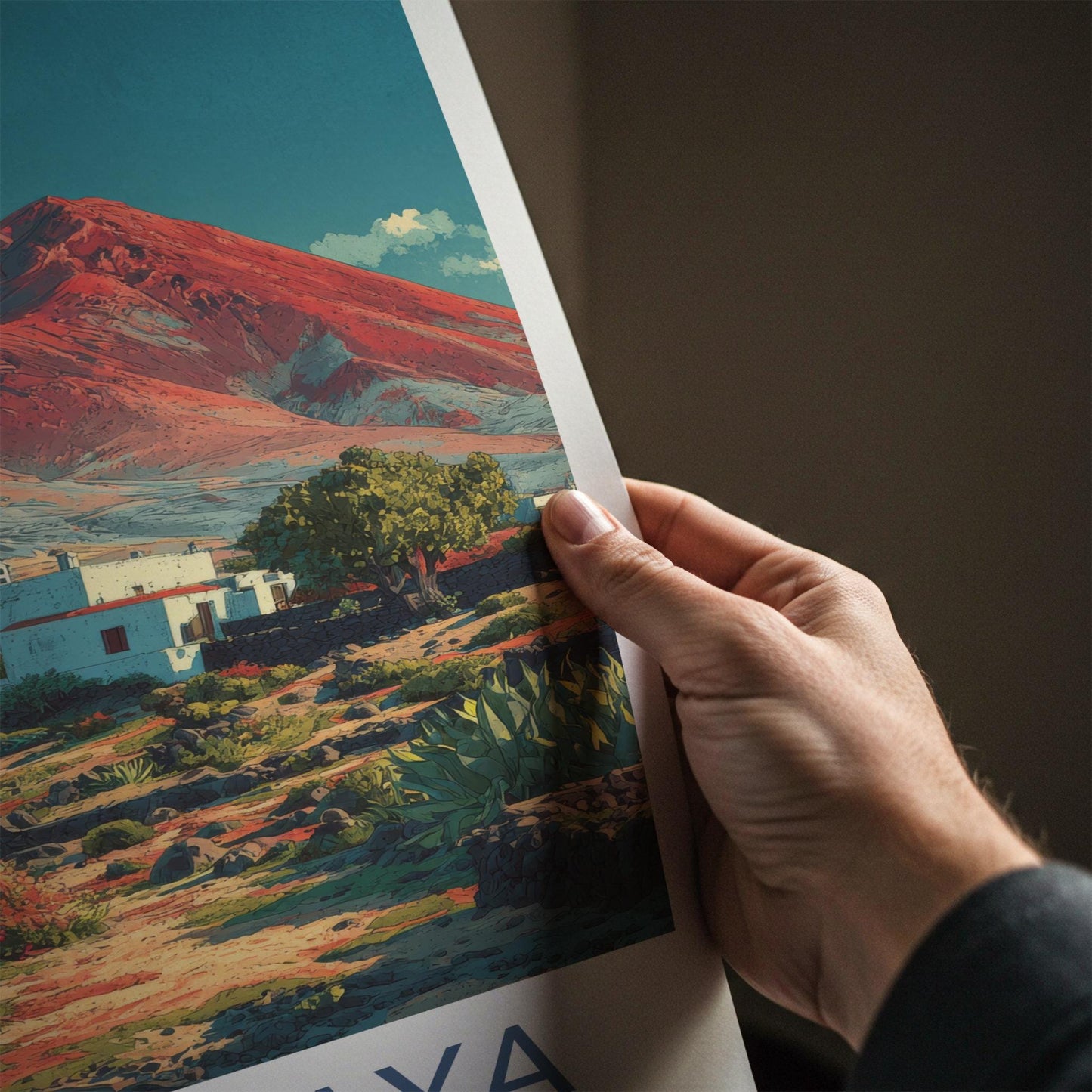 Timanfaya Poster - Spain Travel Art - Red Mountain Village Home Decor