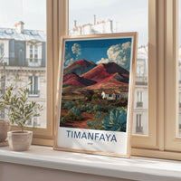 Timanfaya Poster - Spain Wall Art - Red Volcanic Landscape Home Decor