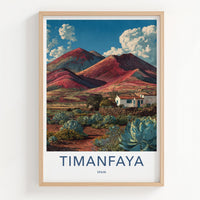 Timanfaya Poster - Spain Wall Art - Red Volcanic Landscape Home Decor