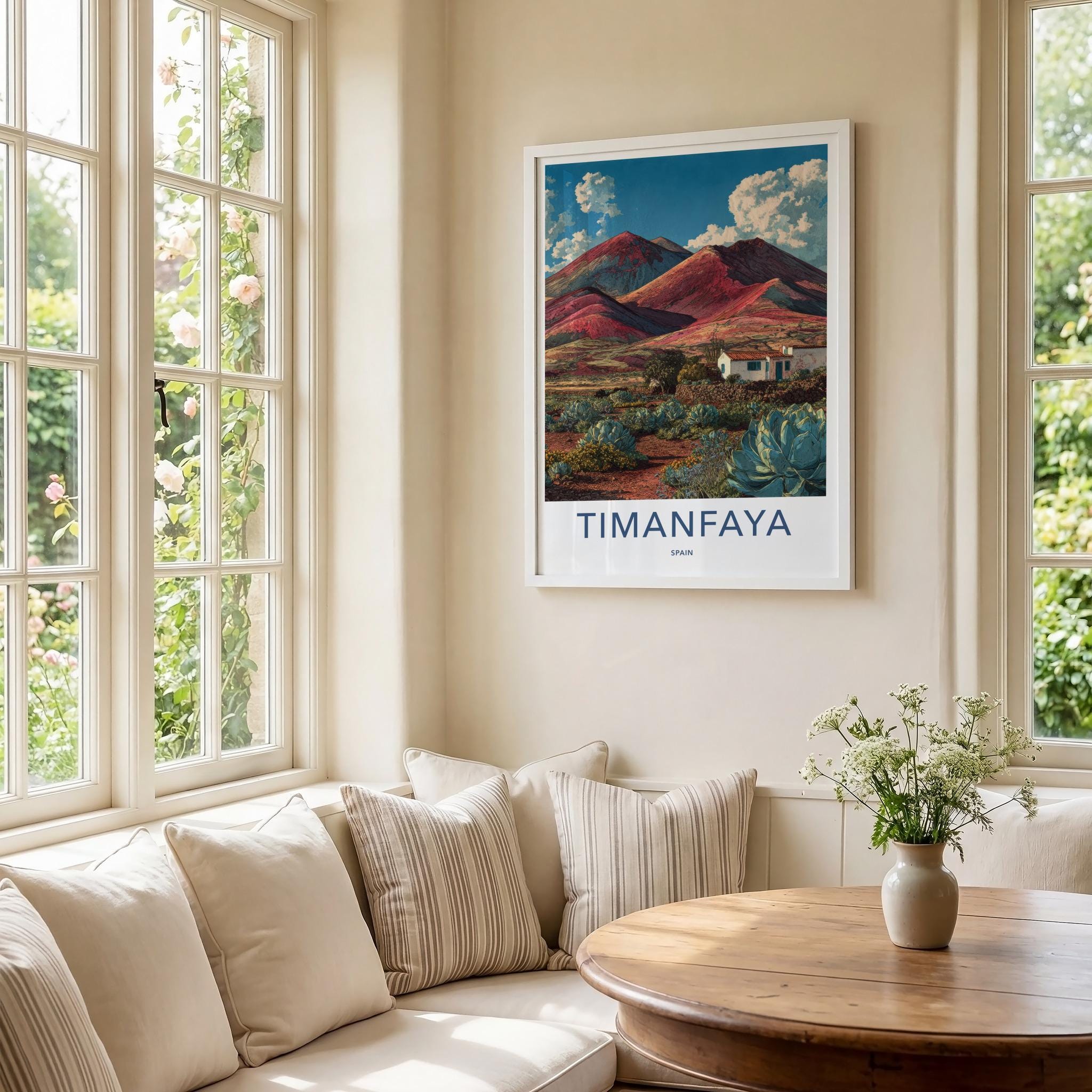 Timanfaya Poster - Spain Wall Art - Red Volcanic Landscape Home Decor