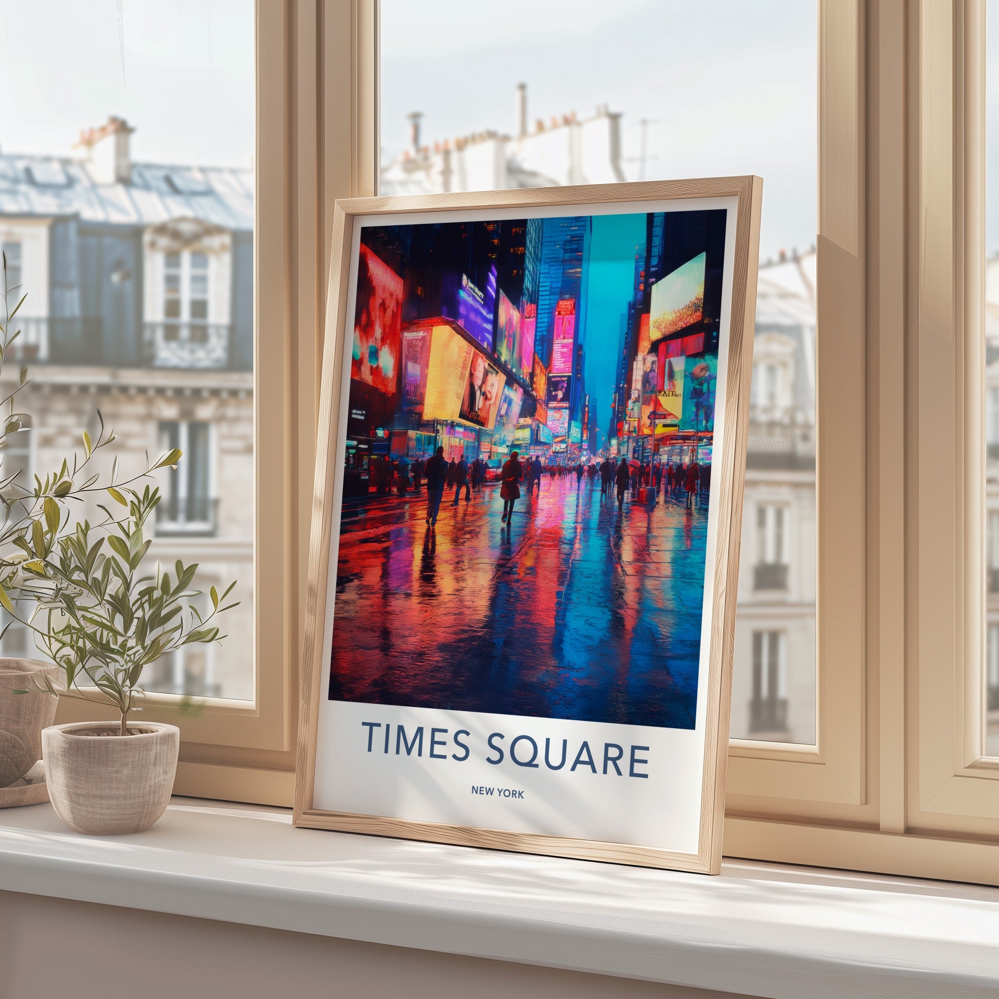 Times Square Poster - New York Wall Art - Vibrant City Night Home Decor