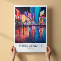 Times Square Poster - New York Wall Art - Vibrant City Night Home Decor