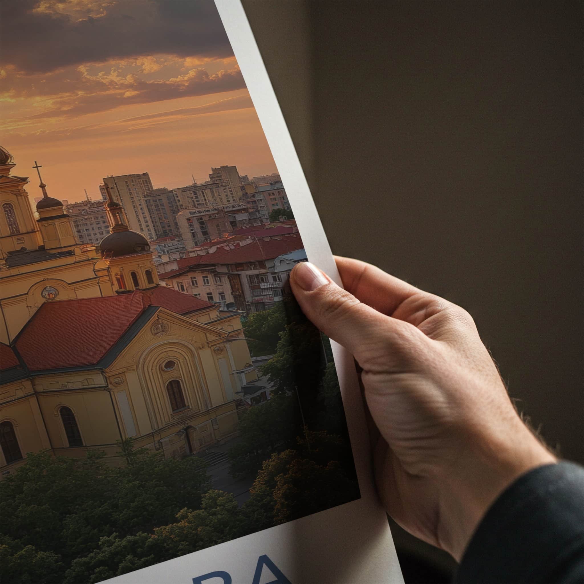 Timisoara Poster - Romania Travel Art - Grand Cathedral Sunset Home Decor
