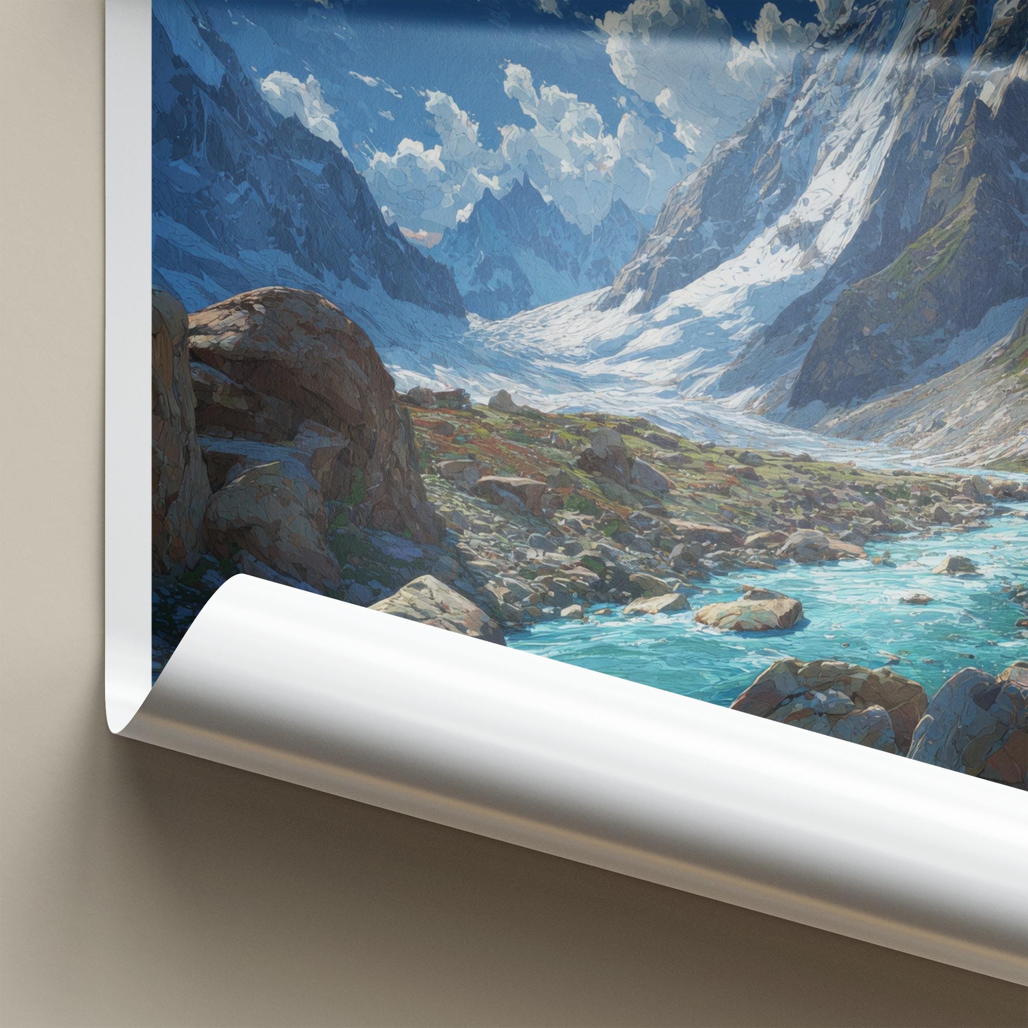 Tipra Bamak Poster - India Travel Art - India River Peaks Home Decor