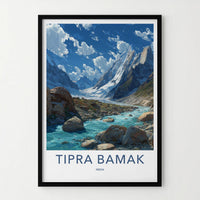 Tipra Bamak Poster - India Travel Art - India River Peaks Home Decor