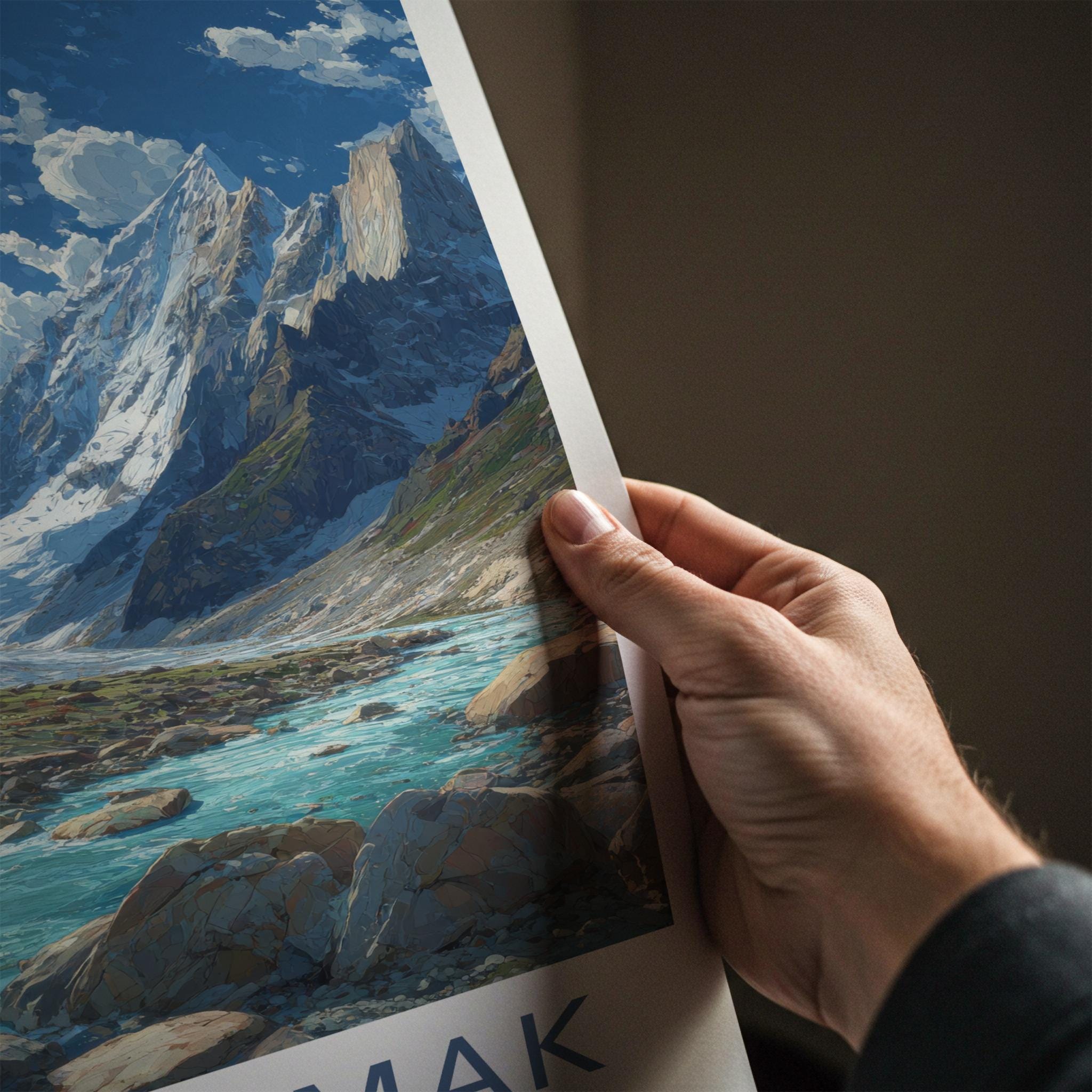 Tipra Bamak Poster - India Travel Art - India River Peaks Home Decor