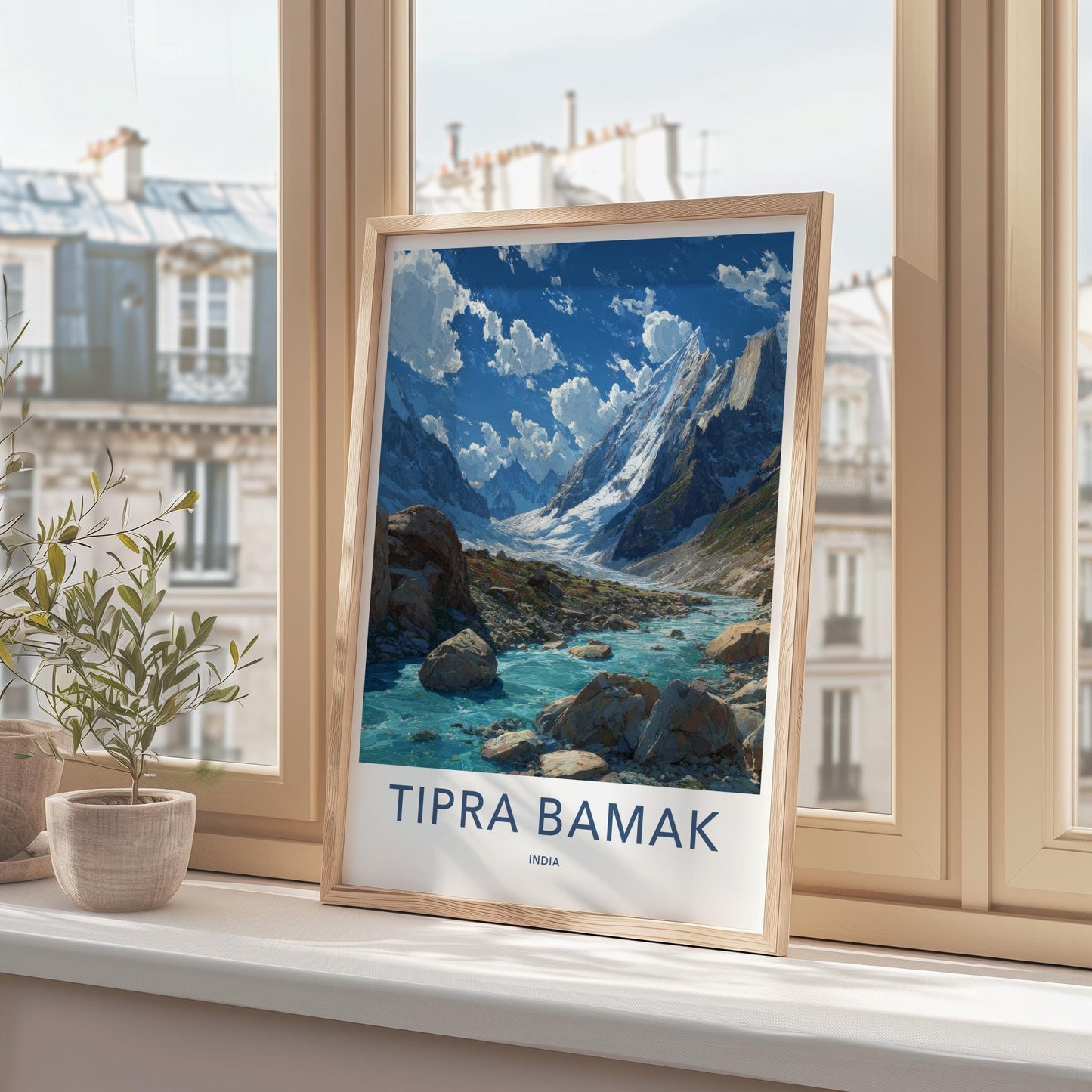 Tipra Bamak Poster - India Travel Art - India River Peaks Home Decor