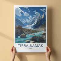 Tipra Bamak Poster - India Travel Art - India River Peaks Home Decor