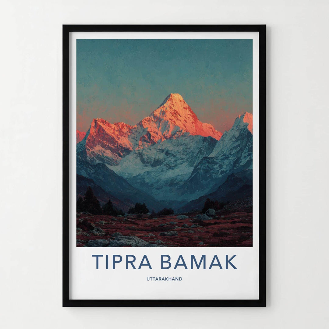 Tipra Bamak Poster - India Travel Art - Uttarakhand Sunrise Summit Wall Decor