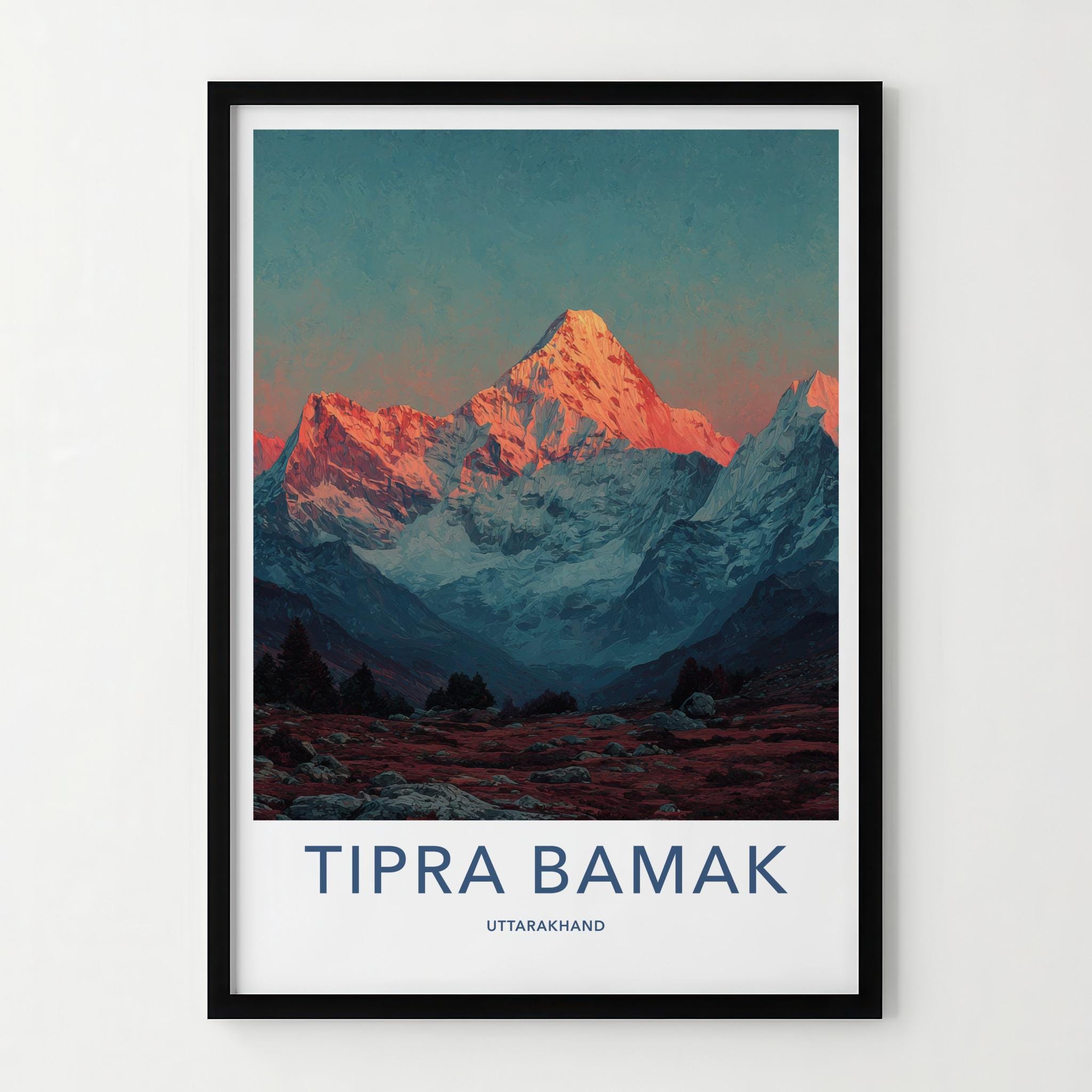 Tipra Bamak Poster - India Travel Art - Uttarakhand Sunrise Summit Wall Decor