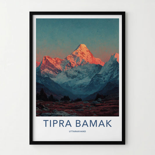 Tipra Bamak Poster - India Travel Art - Uttarakhand Sunrise Summit Wall Decor