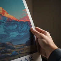 Tipra Bamakh Poster India Orange Peak Mountain Home Art