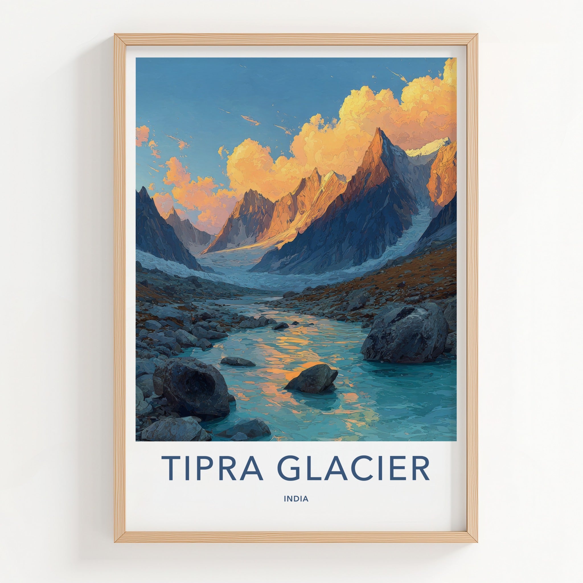 Tipra Glacier Poster - India Arunachal Pradesh Flowing River Art Print Gallery Art