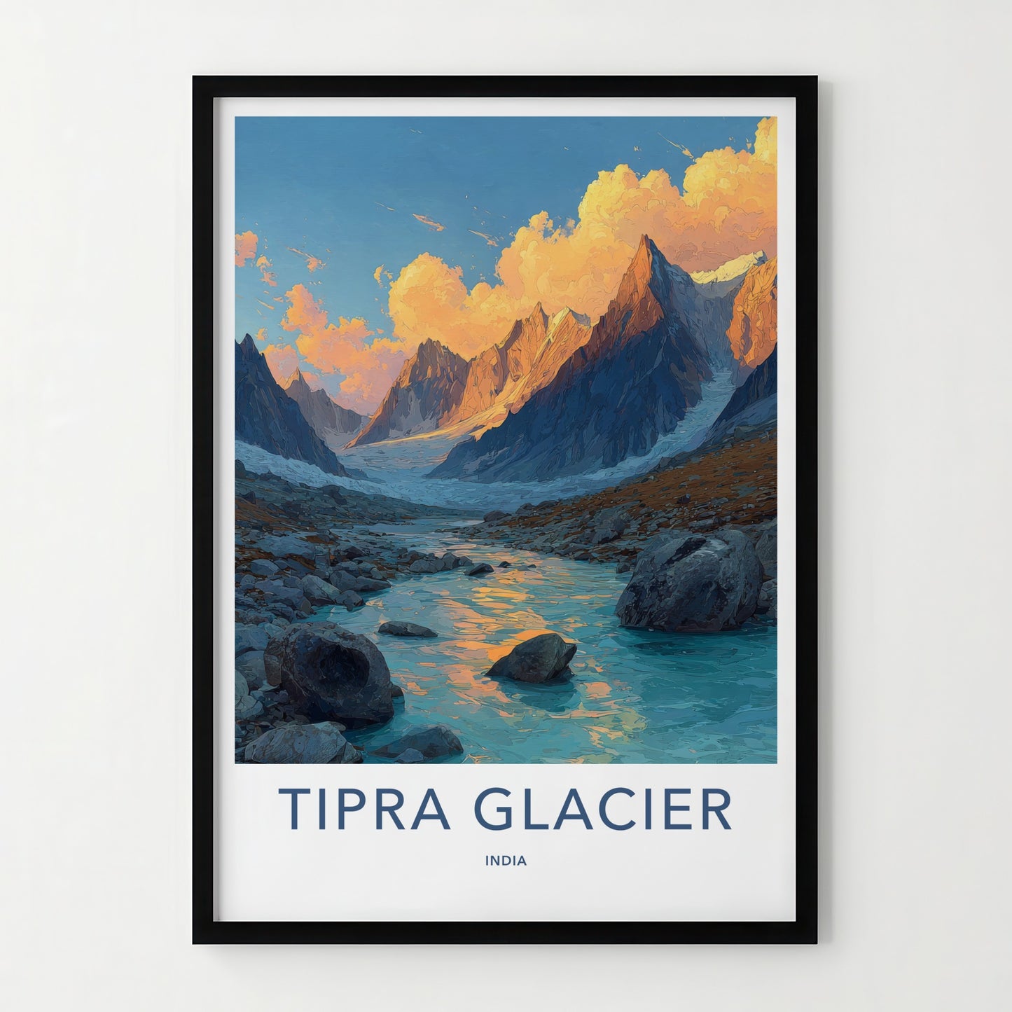 Tipra Glacier Poster - India Arunachal Pradesh Flowing River Art Print Gallery Art