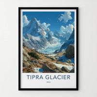 Tipra Glacier Poster - India Travel Art - Uttarakhand ice covered peaks Home Decor