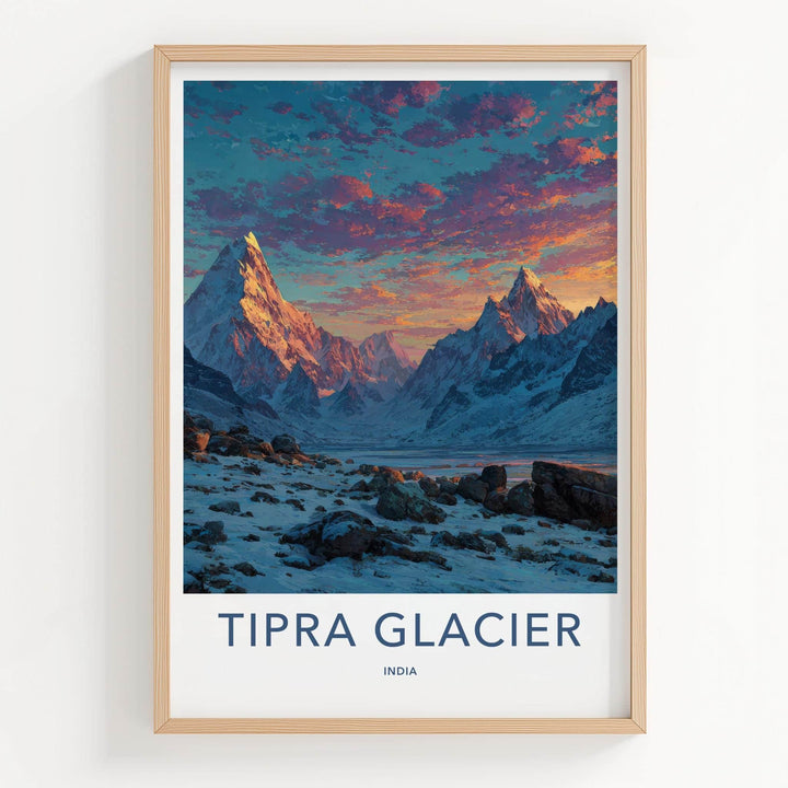 Tipra Glacier Poster - India Wall Art - Uttarakhand Peak Glow Sky Gift