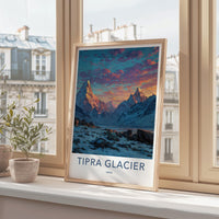 Tipra Glacier Poster - India Wall Art - Uttarakhand Peak Glow Sky Gift
