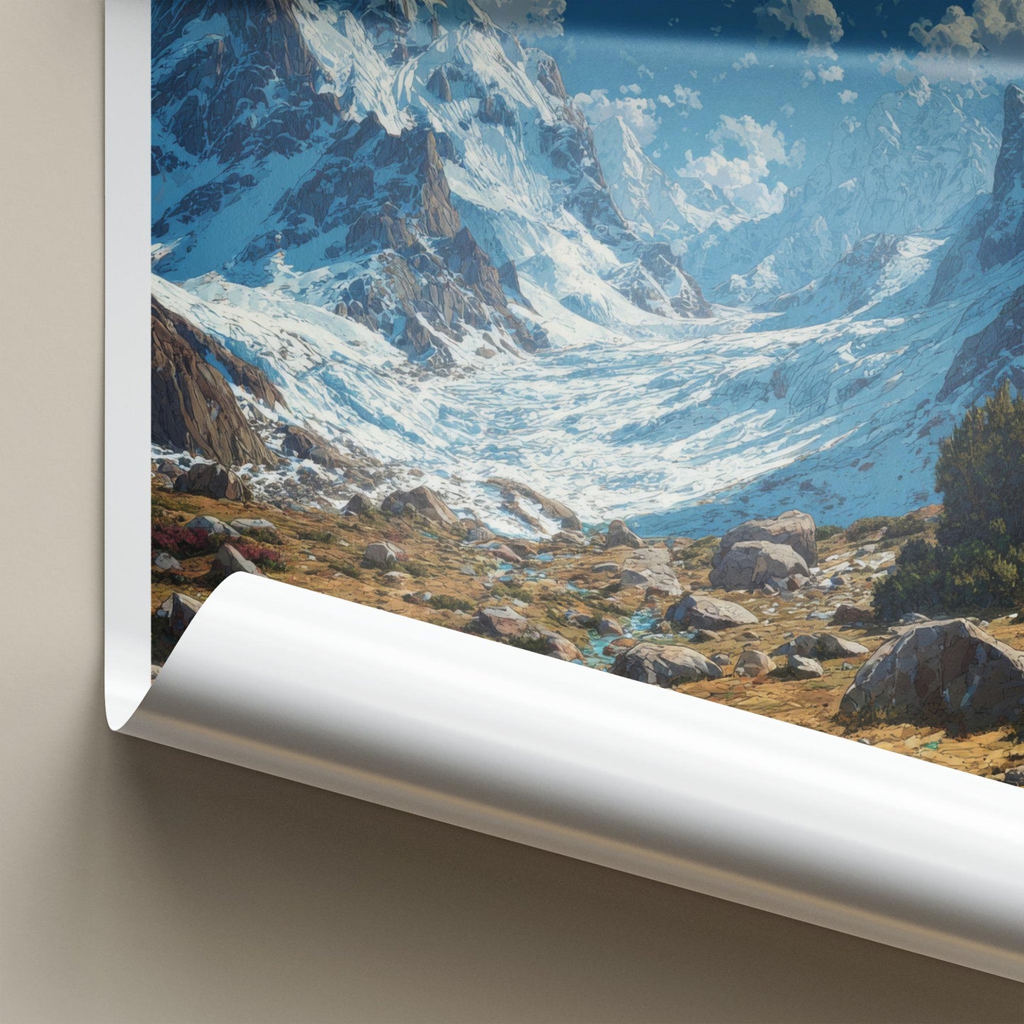 Tipra Glacier Poster - India Wall Art - Uttarakhand Snowy Peak Valley Gift