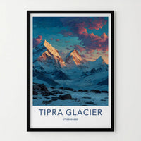 Tipra Glacier Poster - India Wall Art - Uttarakhand Snowy Peaks Home Art