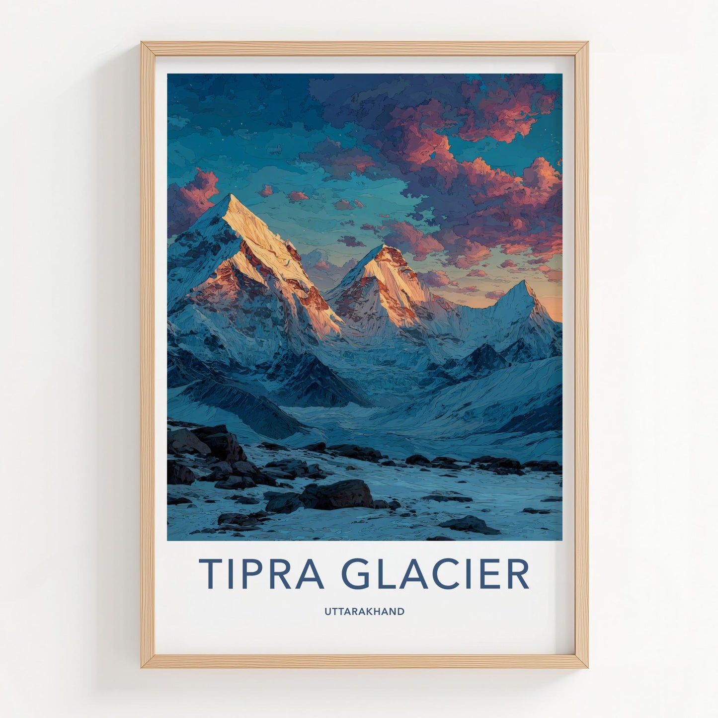Tipra Glacier Poster - India Wall Art - Uttarakhand Snowy Peaks Home Art