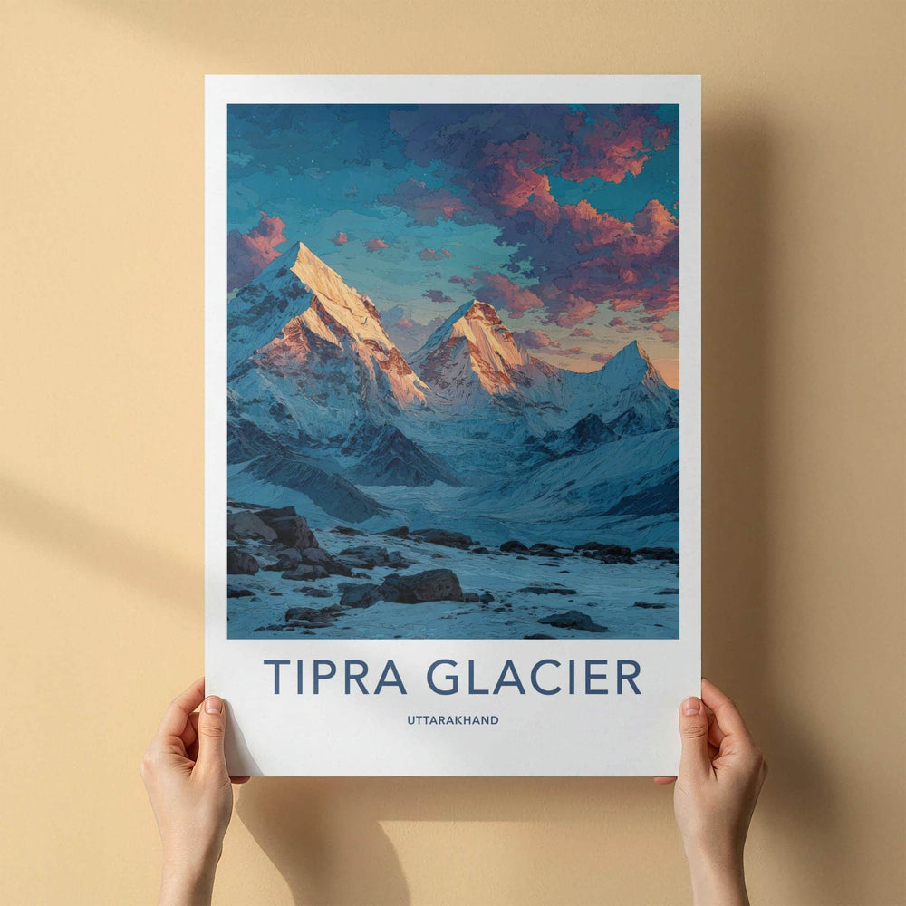 Tipra Glacier Poster - India Wall Art - Uttarakhand Snowy Peaks Home Art