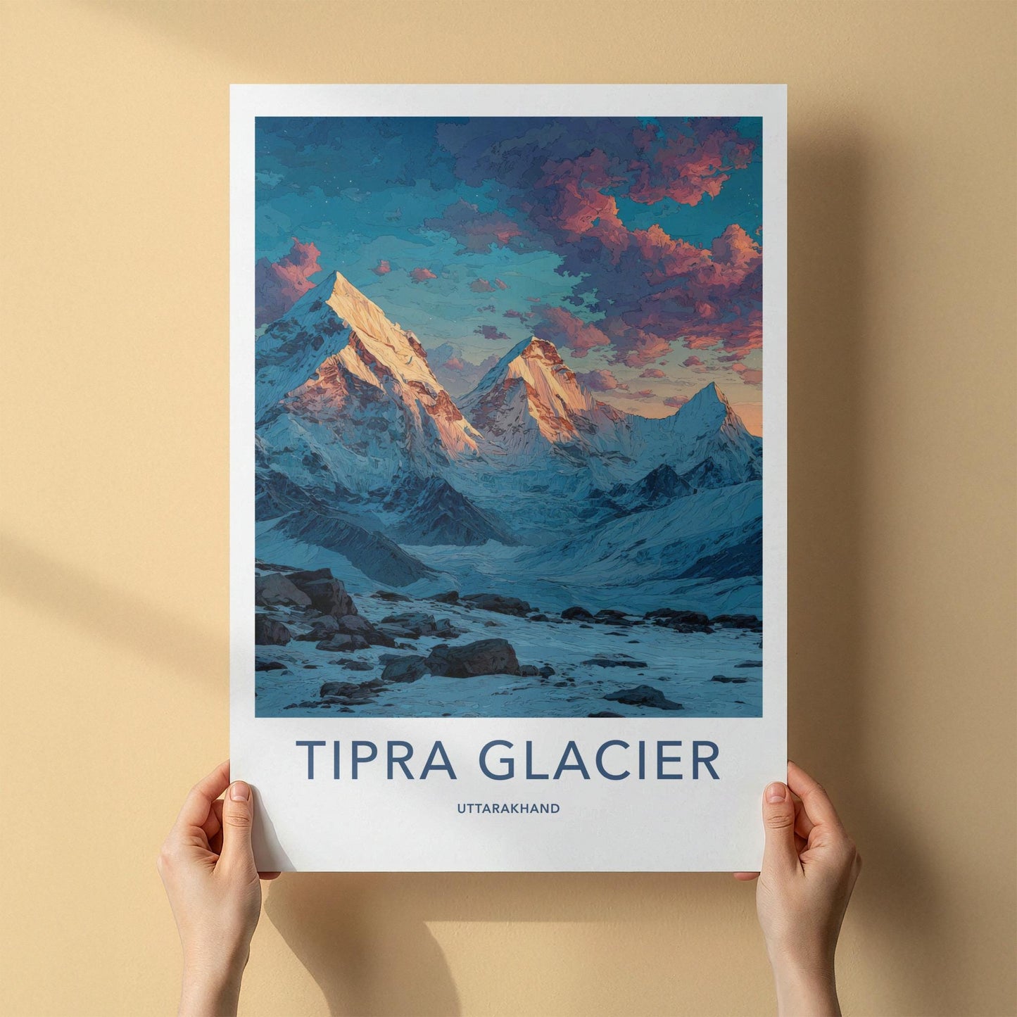 Tipra Glacier Poster - India Wall Art - Uttarakhand Snowy Peaks Home Art