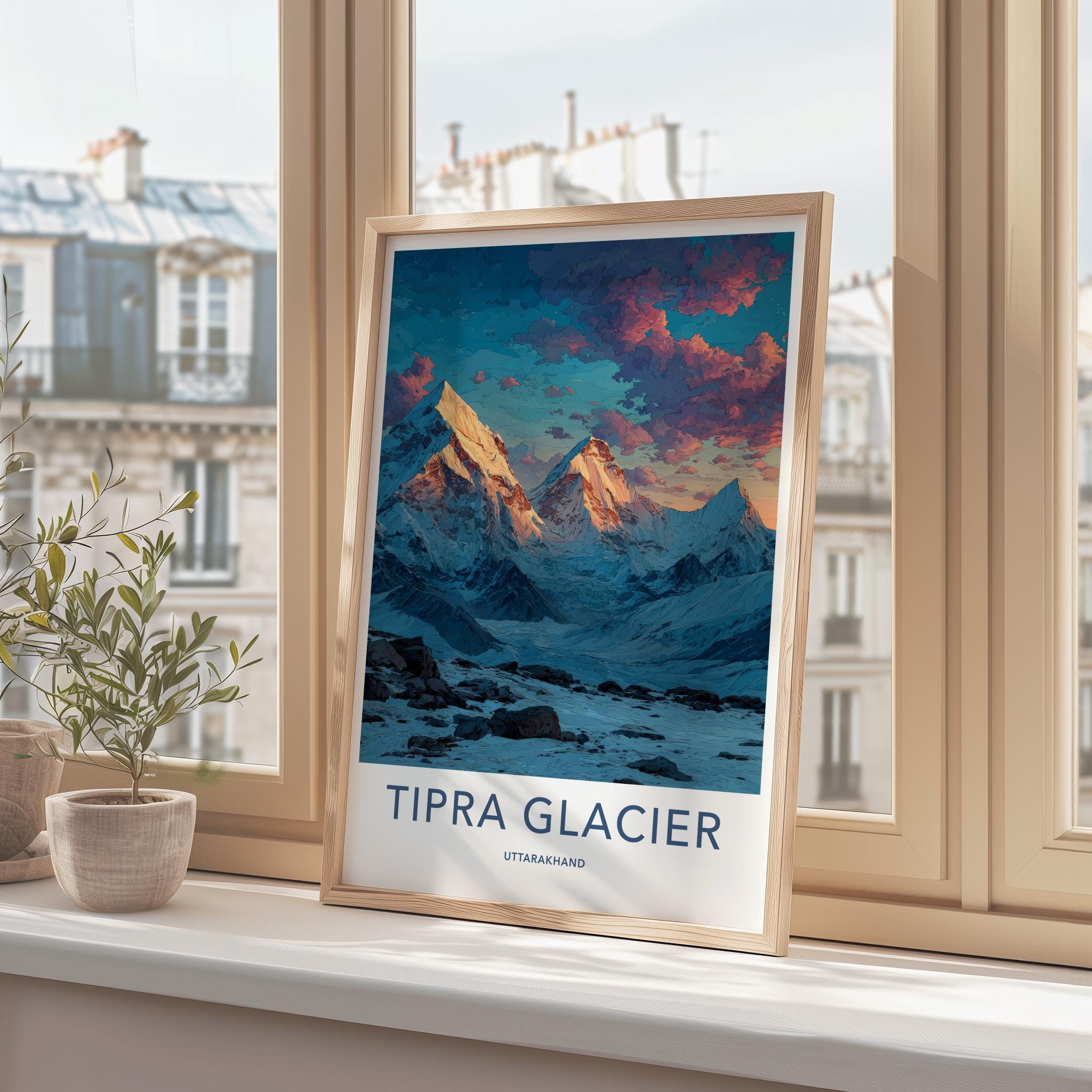 Tipra Glacier Poster - India Wall Art - Uttarakhand Snowy Peaks Home Art