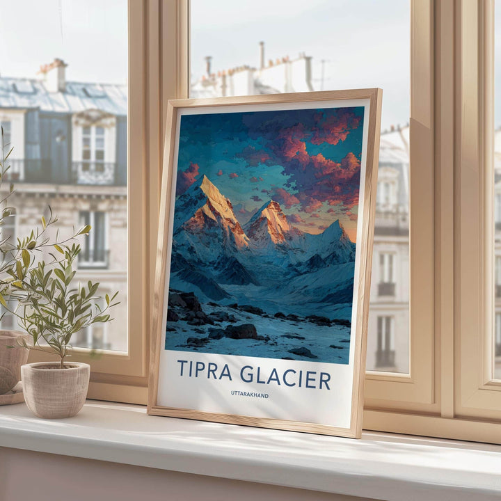 Tipra Glacier Poster - India Wall Art - Uttarakhand Snowy Peaks Home Art