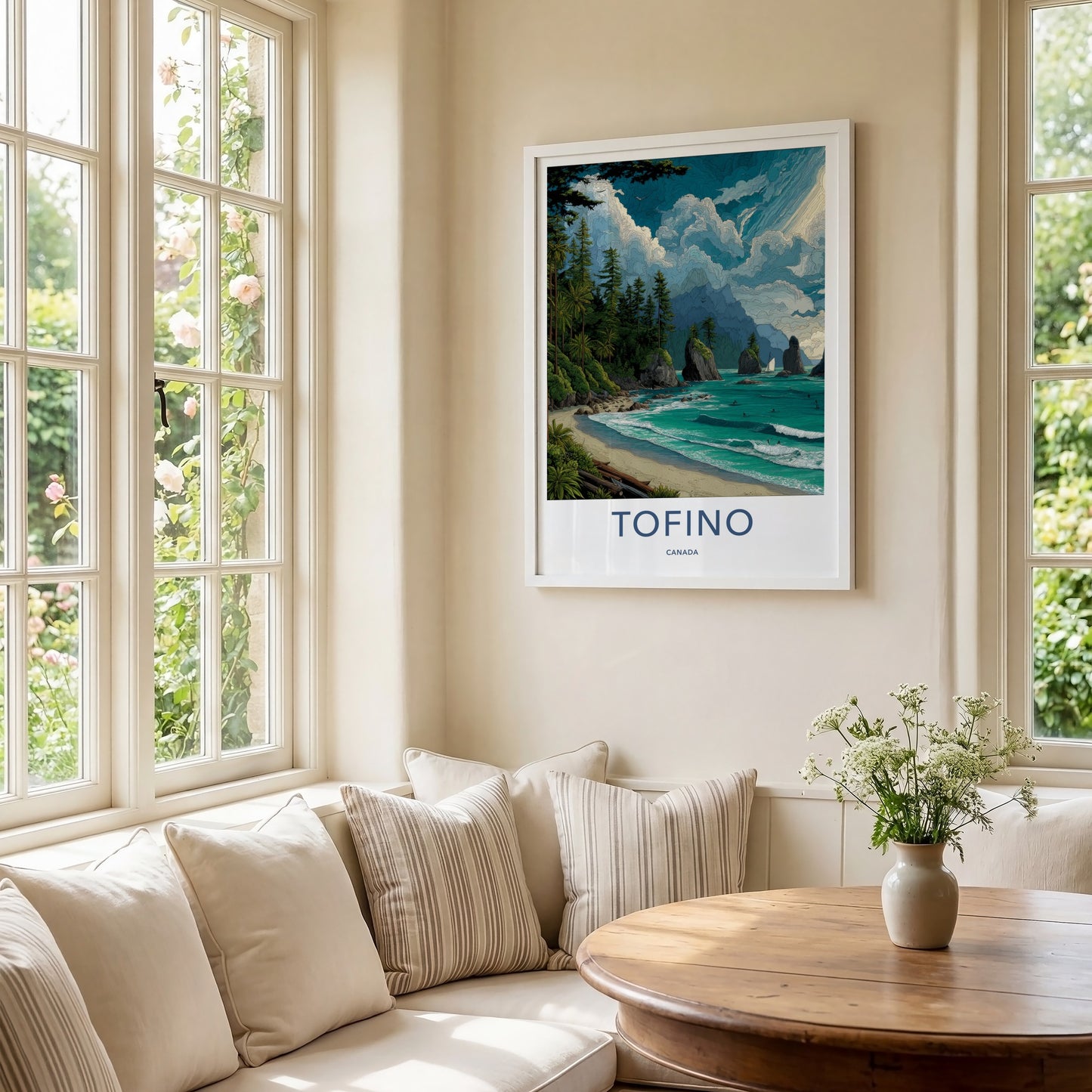 Tofino Poster - Canada Travel Art - Coastal Cliffs Ocean Home Decor
