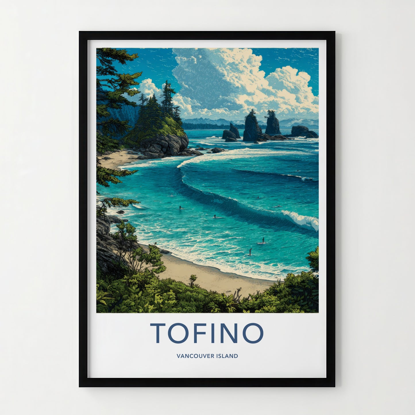 Tofino Poster - Canada Travel Print - Ocean Surfers Home Decor