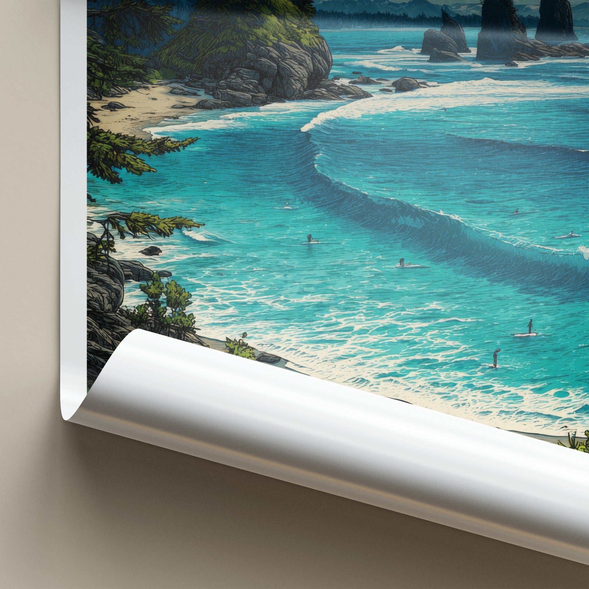 Tofino Poster - Canada Travel Print - Ocean Surfers Home Decor