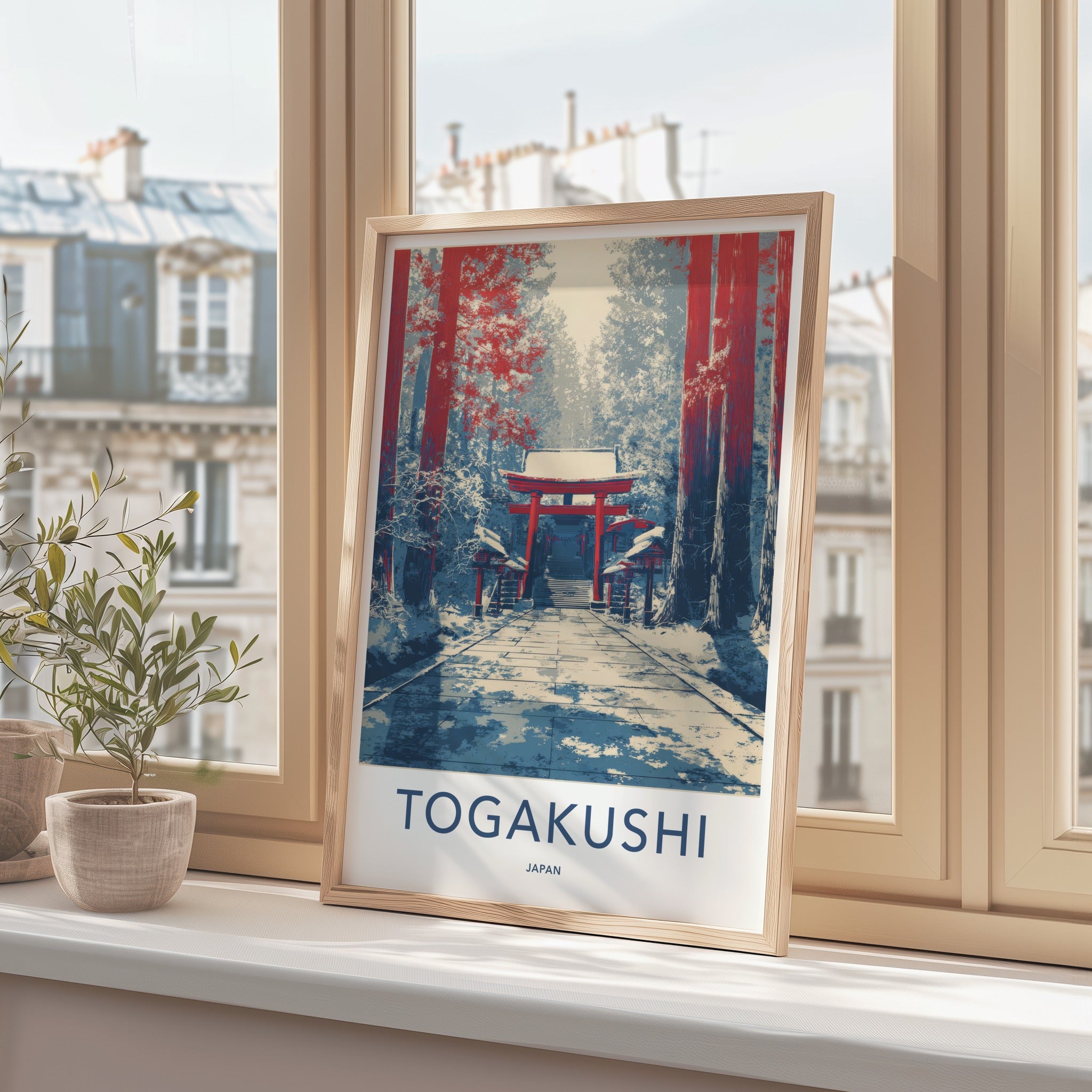 Togakushi Poster Japan Snowy Torii Gate Art Print Home Decor