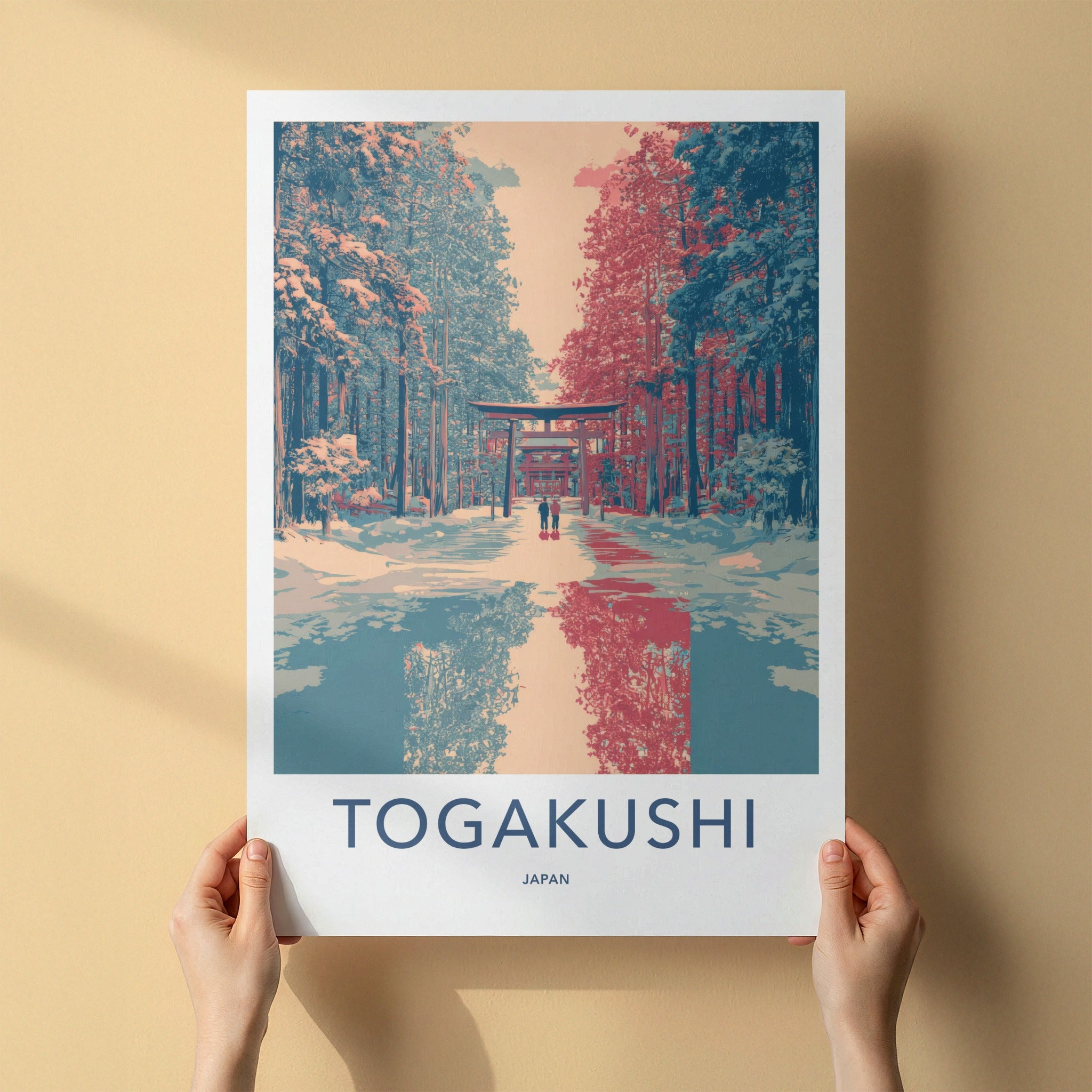 Togakushi Poster Japan Torii Gate Winter Travel Art Home Decor