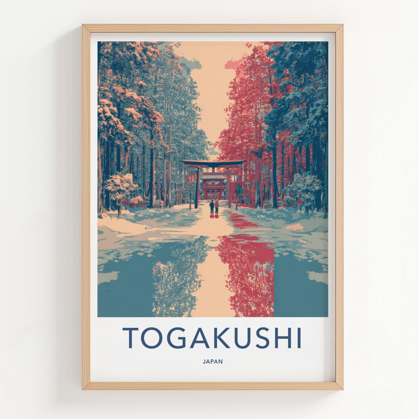 Togakushi Poster Japan Torii Gate Winter Travel Art Home Decor