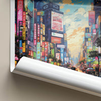 Tokyo Poster - Japan Framed Print - Neon City Sunset Lounge Decor