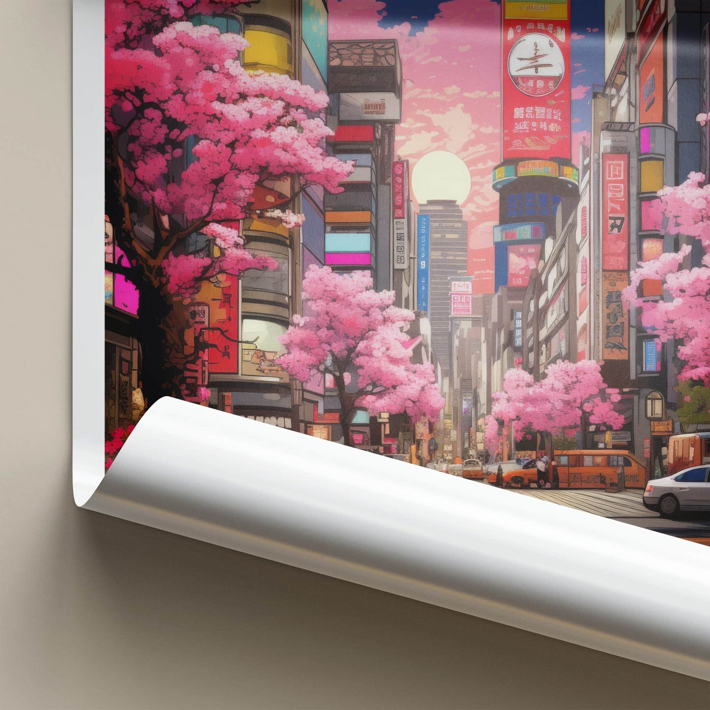 Tokyo Poster - Japan Framed Print - Vibrant City Blossoms Home Decor