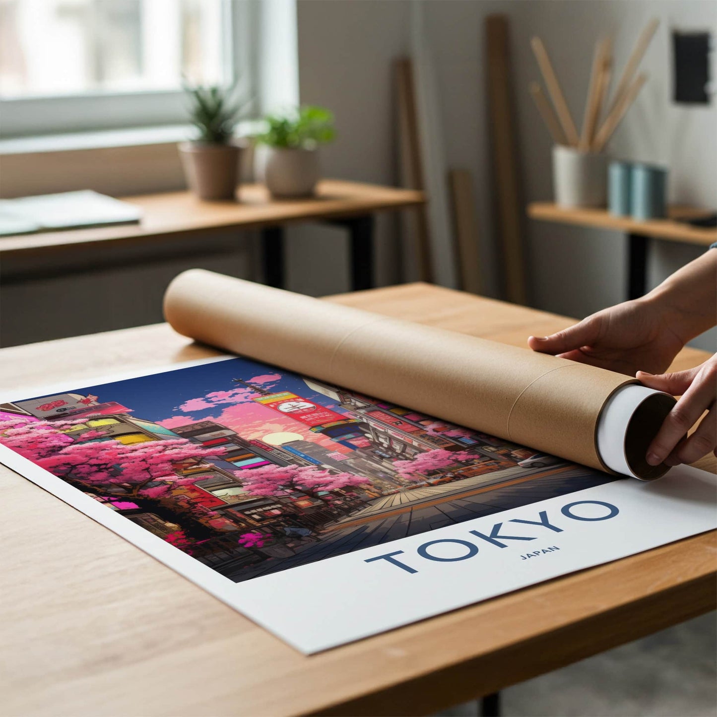 Tokyo Poster - Japan Framed Print - Vibrant City Blossoms Home Decor