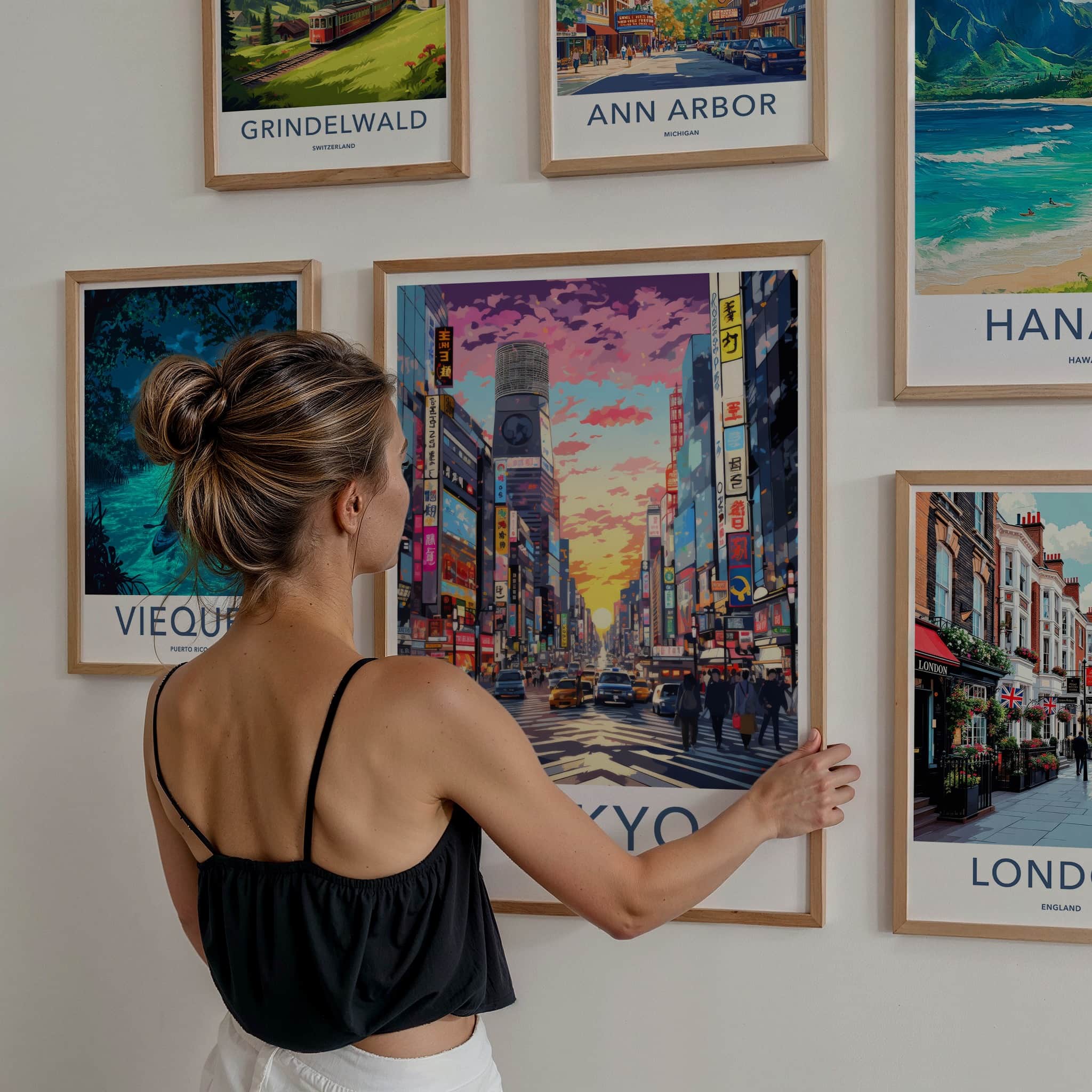 Tokyo Poster - Japan Framed Print - Vibrant City Sunset Framed Decor