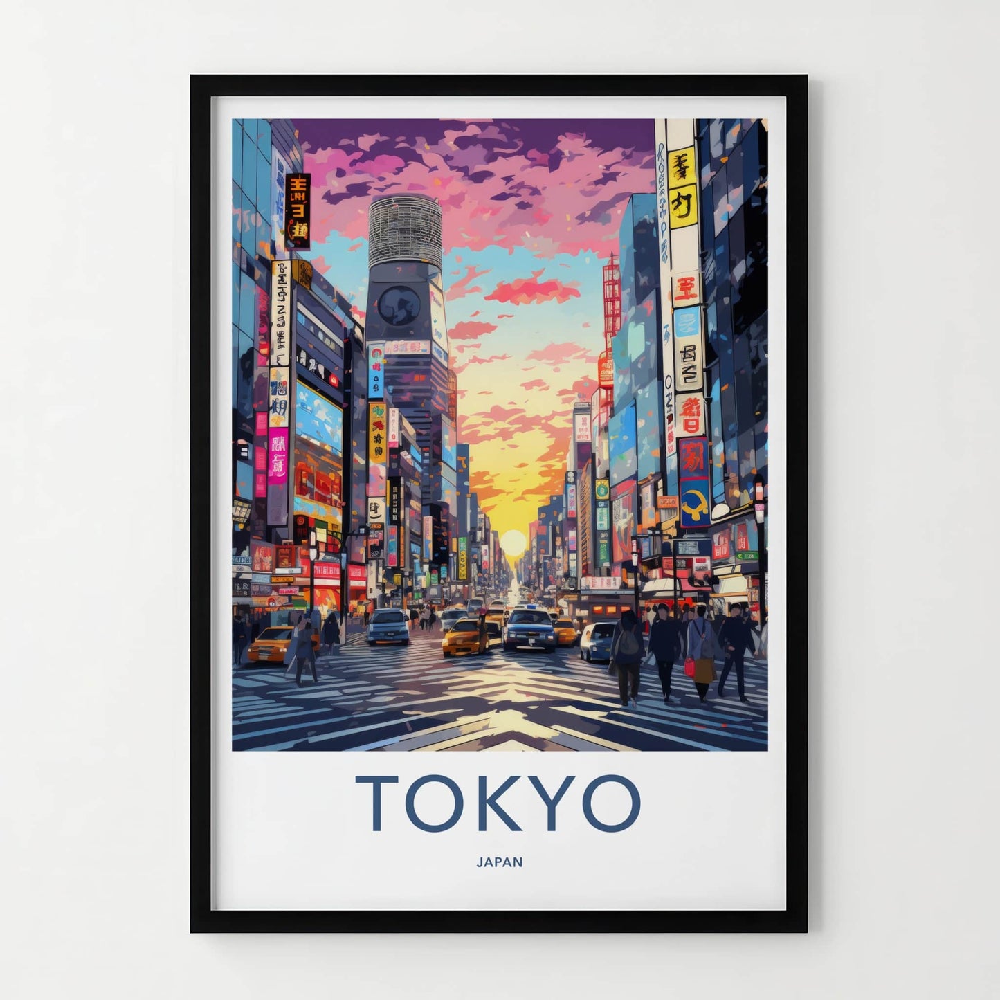 Tokyo Poster - Japan Framed Print - Vibrant City Sunset Framed Decor