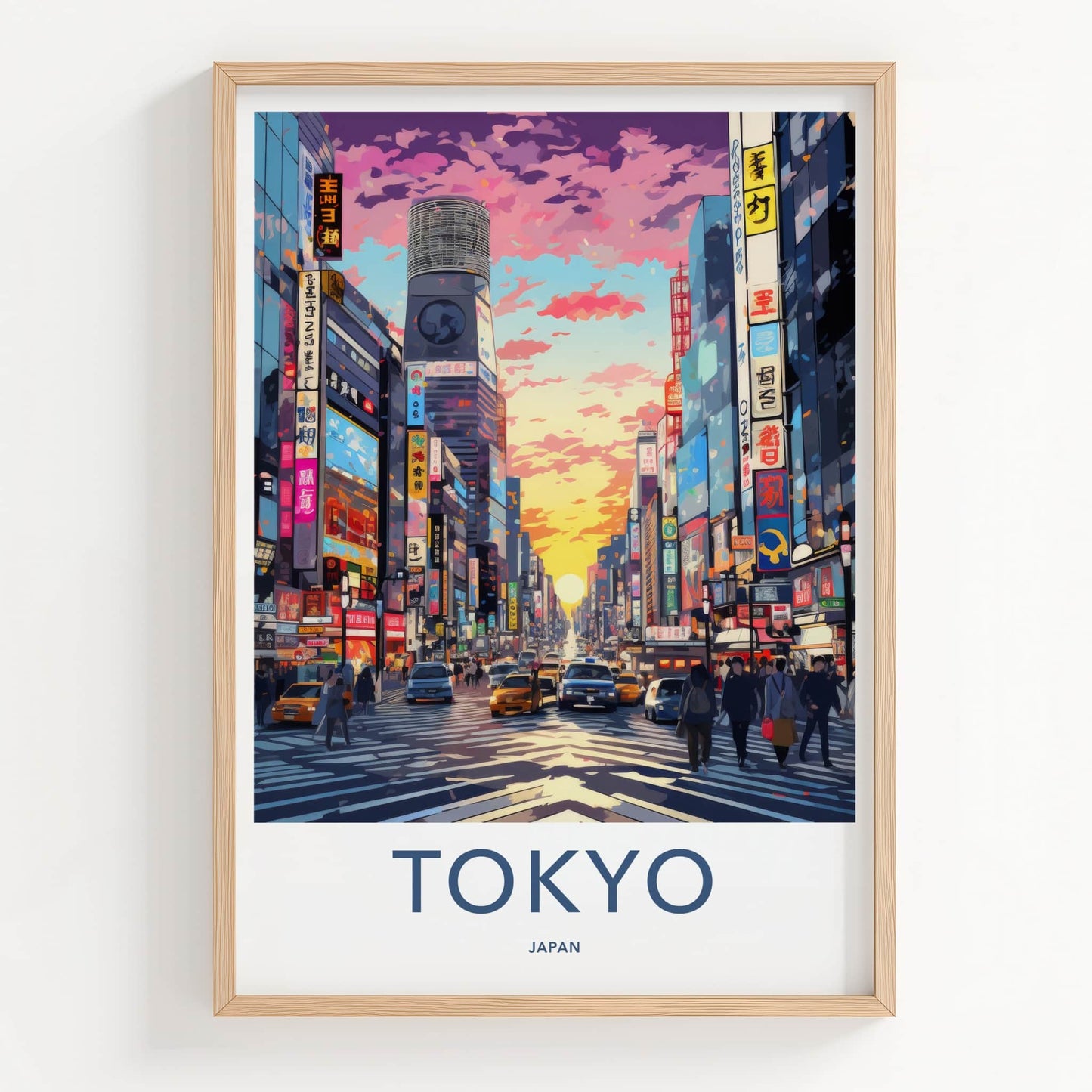 Tokyo Poster - Japan Framed Print - Vibrant City Sunset Framed Decor
