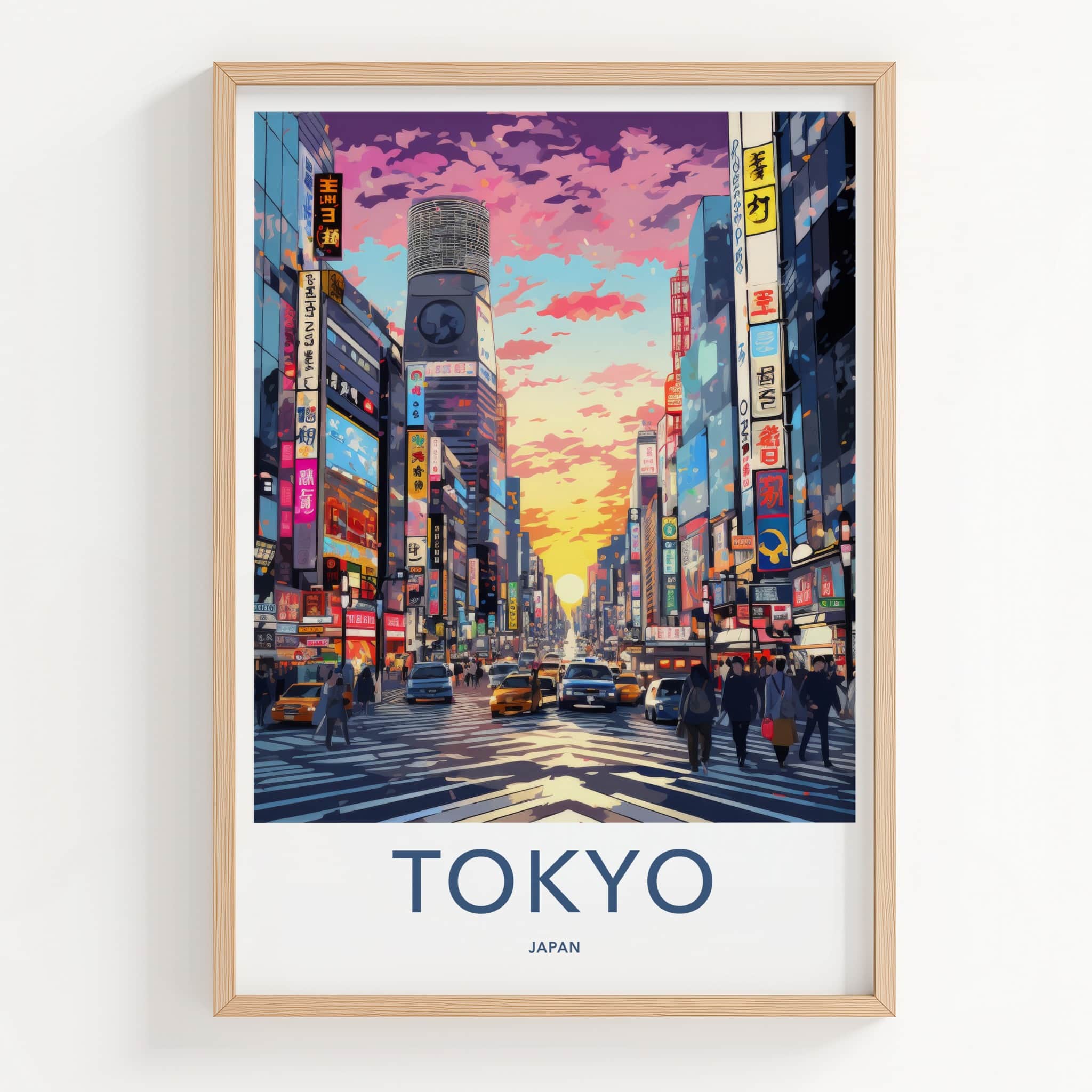 Tokyo Poster - Japan Framed Print - Vibrant City Sunset Framed Decor