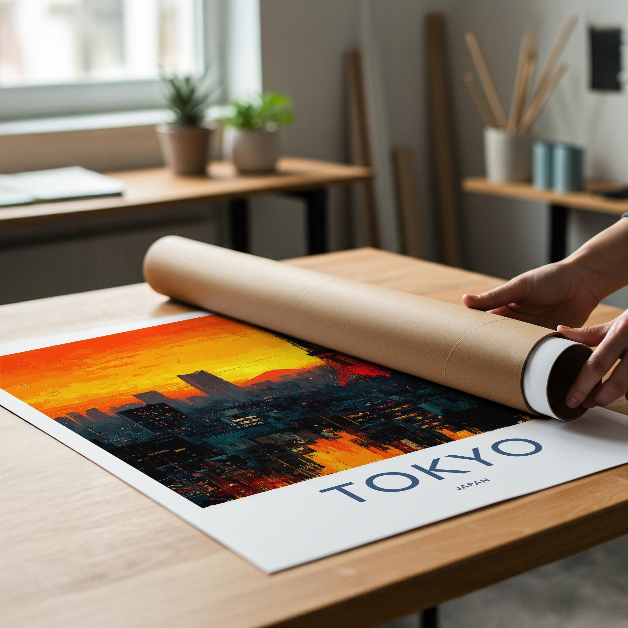 Tokyo Poster - Japan Travel Art - Vibrant City Skyline Home Decor